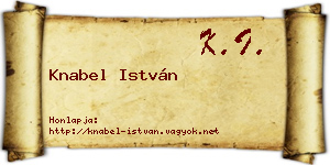 Knabel István névjegykártya